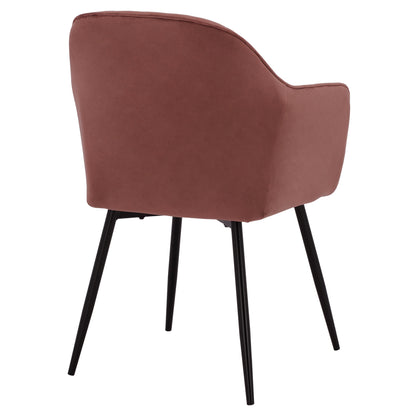 Velvet Armchair Sawyer In Dusty Pink With Black Legs Hm8523.12 53x60x76cm