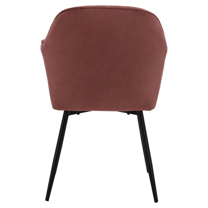 Velvet Armchair Sawyer In Dusty Pink With Black Legs Hm8523.12 53x60x76cm