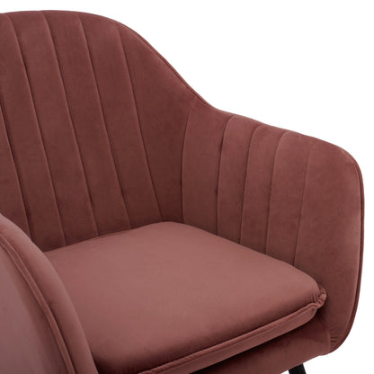 Velvet Armchair Sawyer In Dusty Pink With Black Legs Hm8523.12 53x60x76cm