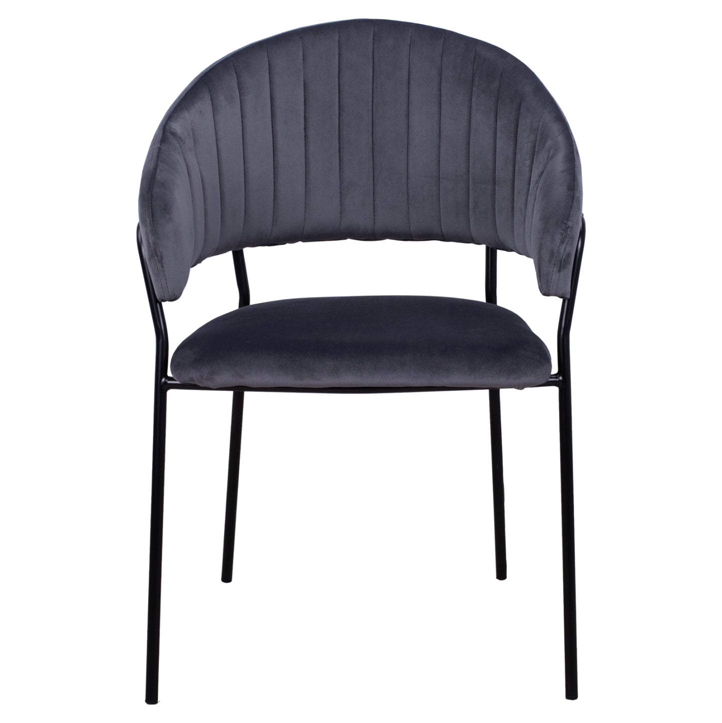 Armchair Theodore Hm8520.01 From Velvet Grey With Metallic Frame 55x50x82cm