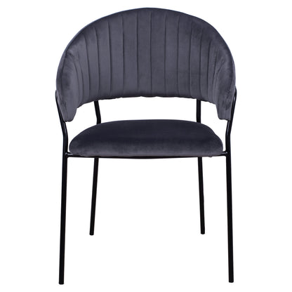 Armchair Theodore Hm8520.01 From Velvet Grey With Metallic Frame 55x50x82cm