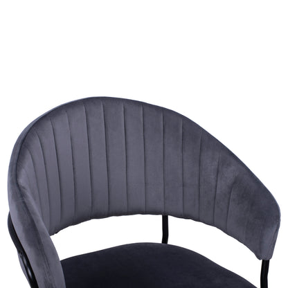 Armchair Theodore Hm8520.01 From Velvet Grey With Metallic Frame 55x50x82cm