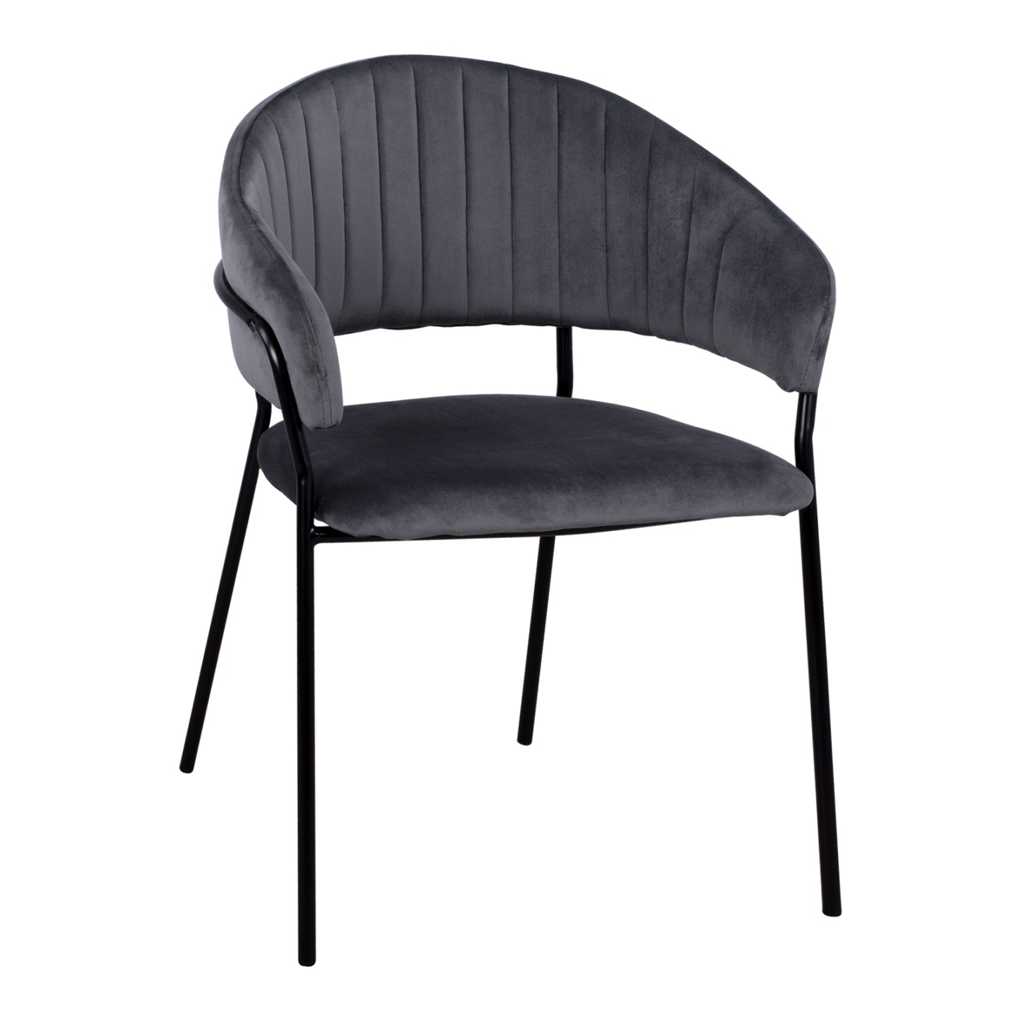 Armchair Theodore Hm8520.01 From Velvet Grey With Metallic Frame 55x50x82cm