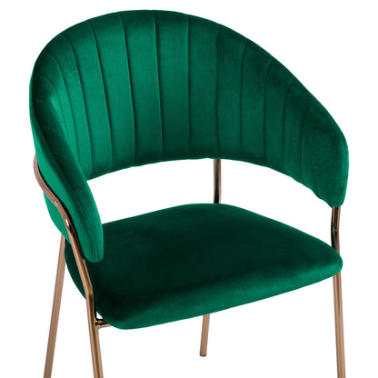 Armchair Theodore Hm8520.03 Velvet Cyppress Green Color With Metallic Frame 55x50x82cm