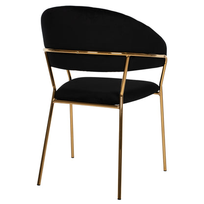 Armchair Theodore Hm8520.04 Black Velvet And Golden Frame 55Χ50Χ82hcm.