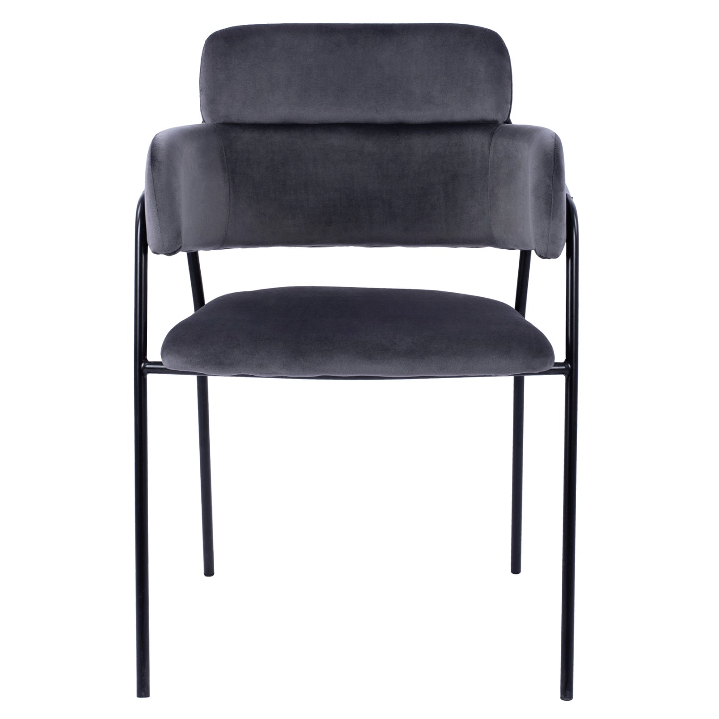 Armchair Kelso Hm8521.01 Velvet Dark Grey & Black Leg 52,5x52x80 Cm