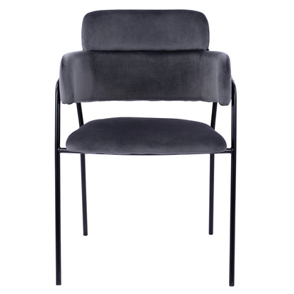 Armchair Kelso Hm8521.01 Velvet Dark Grey & Black Leg 52,5x52x80 Cm