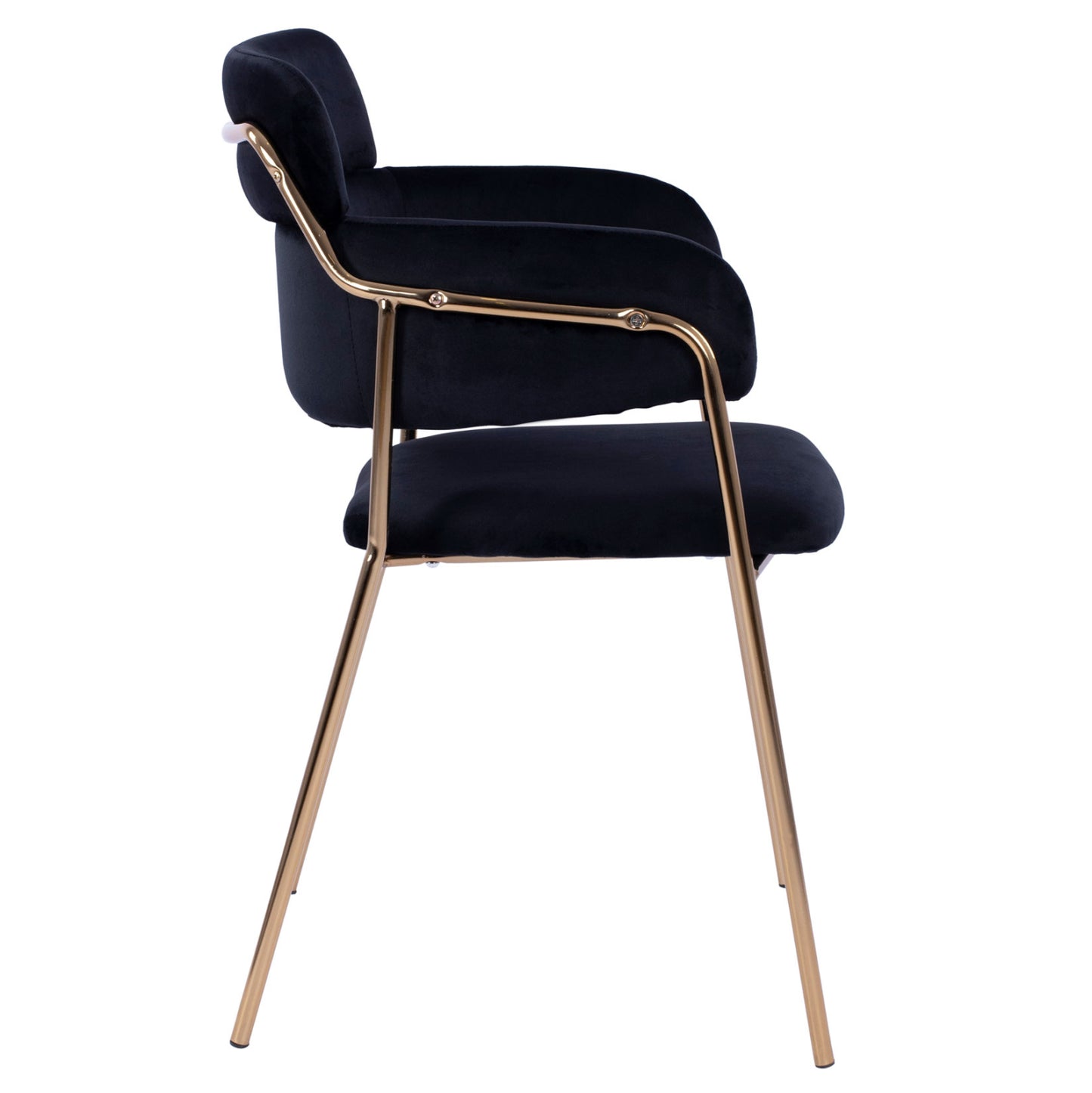 Armchair Kelso Hm8521.04 Velvet Black & Gold Leg 52,5x52x80 Cm
