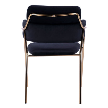 Armchair Kelso Hm8521.04 Velvet Black & Gold Leg 52,5x52x80 Cm
