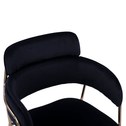 Armchair Kelso Hm8521.04 Velvet Black & Gold Leg 52,5x52x80 Cm