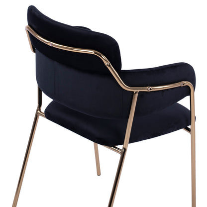 Armchair Kelso Hm8521.04 Velvet Black & Gold Leg 52,5x52x80 Cm