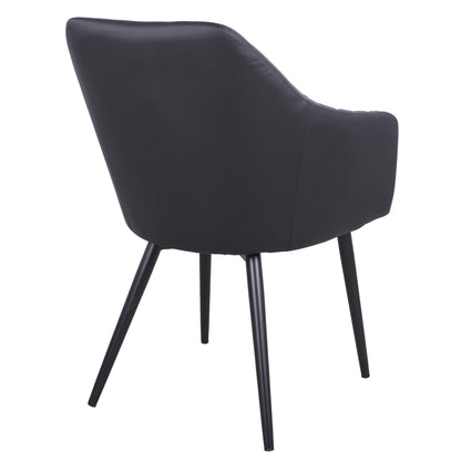 Armchair Charles Hm8522.01 With Fabric Dark Grey Pu Black 57x63x83 Cm