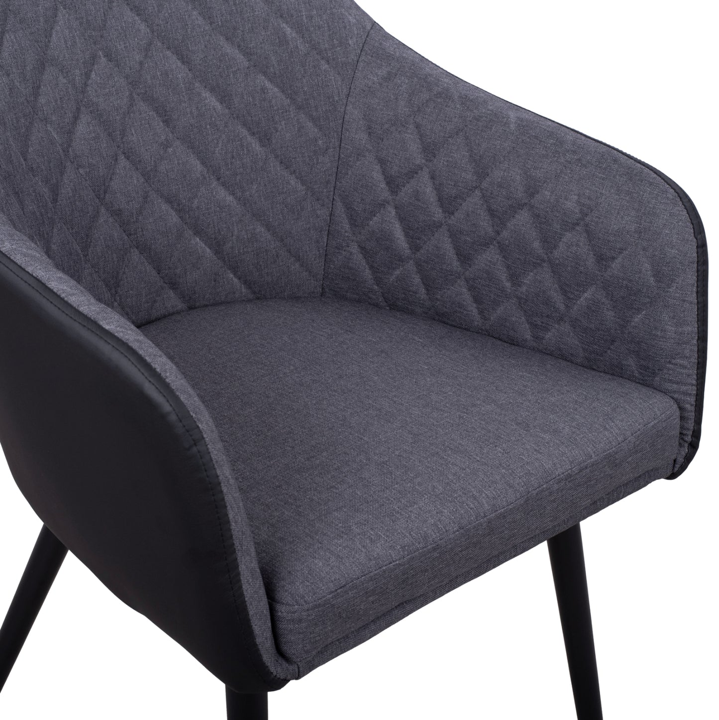 Armchair Charles Hm8522.01 With Fabric Dark Grey Pu Black 57x63x83 Cm