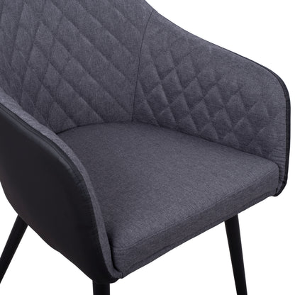 Armchair Charles Hm8522.01 With Fabric Dark Grey Pu Black 57x63x83 Cm