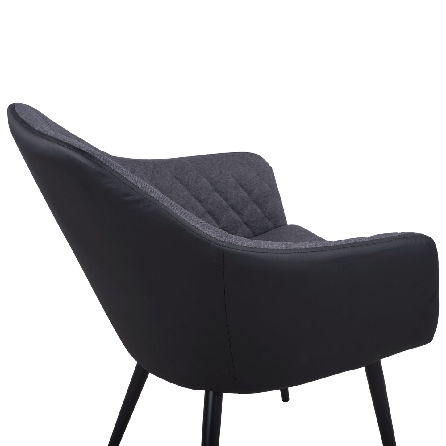 Armchair Charles Hm8522.01 With Fabric Dark Grey Pu Black 57x63x83 Cm