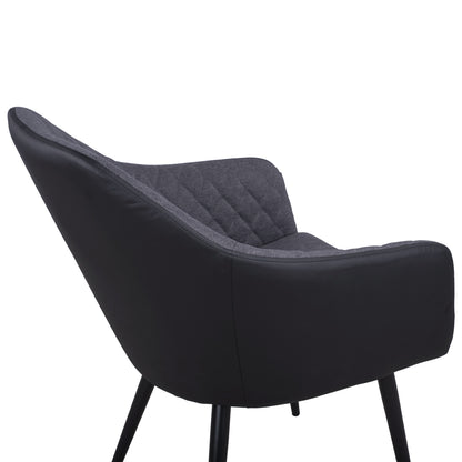Armchair Charles Hm8522.01 With Fabric Dark Grey Pu Black 57x63x83 Cm