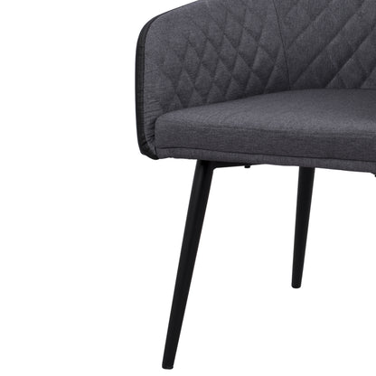 Armchair Charles Hm8522.01 With Fabric Dark Grey Pu Black 57x63x83 Cm