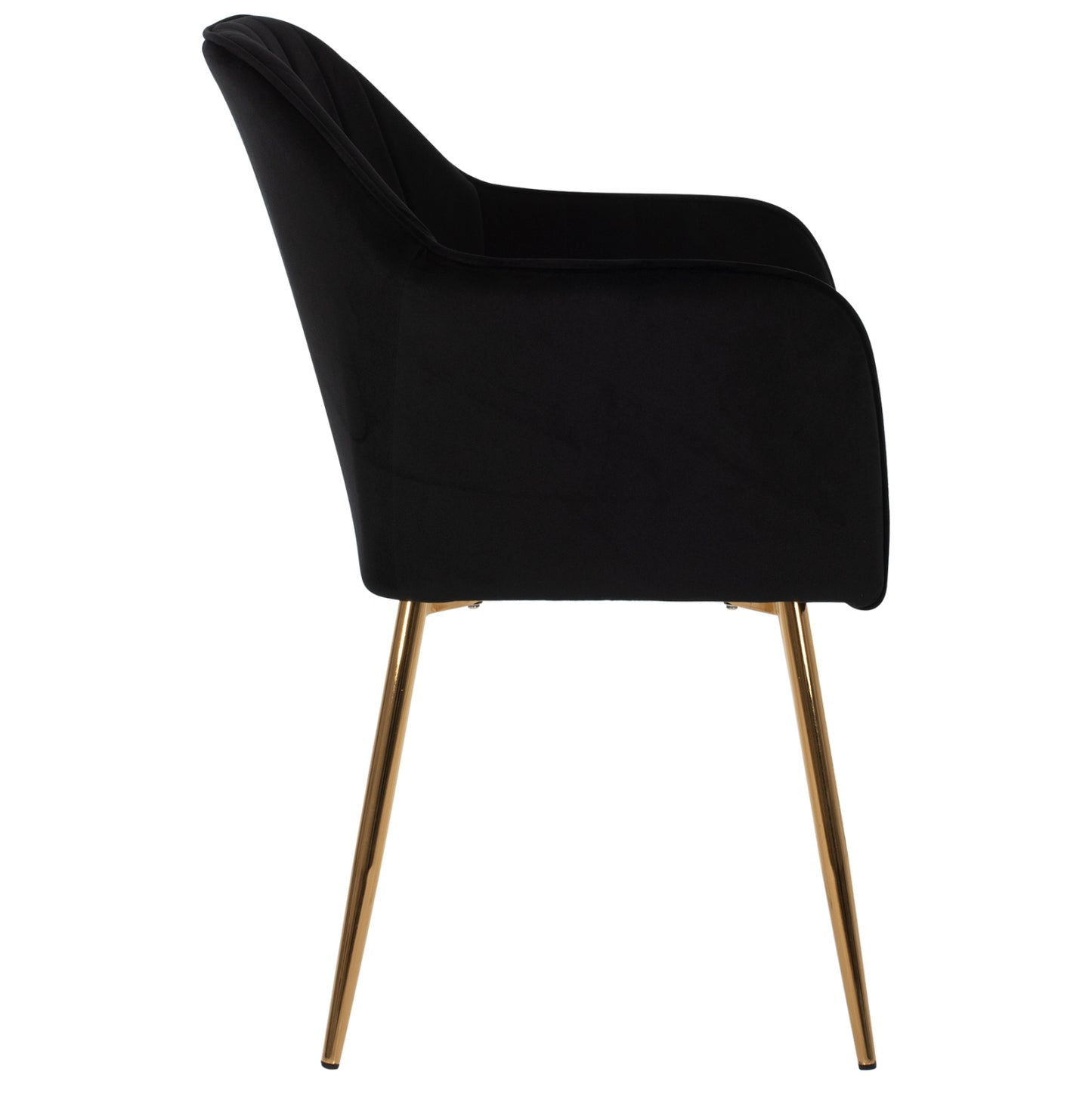 Armchair Sawyer Hm8523.04 Black Velvet And Golden Legs 55Χ60Χ83hcm.