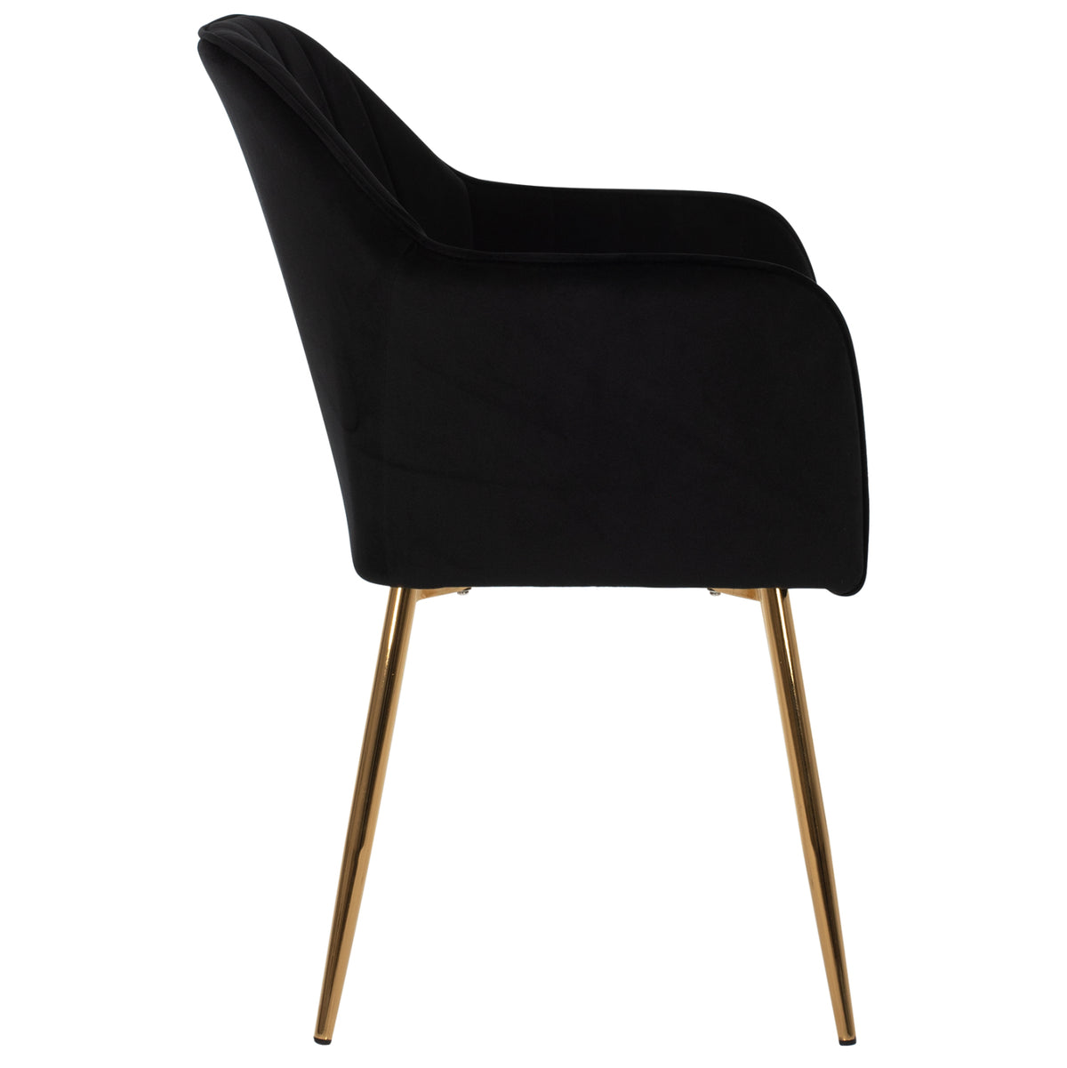 Armchair Sawyer Hm8523.04 Black Velvet And Golden Legs 55Χ60Χ83hcm.