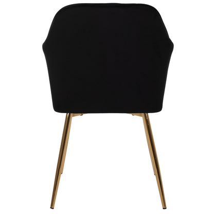 Armchair Sawyer Hm8523.04 Black Velvet And Golden Legs 55Χ60Χ83hcm.