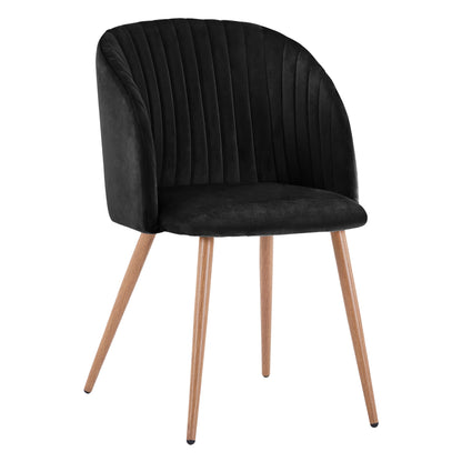 Armchair Leah With Velvet Black And Metallic Legs Hm8543.04 53x57x81 Cm.
