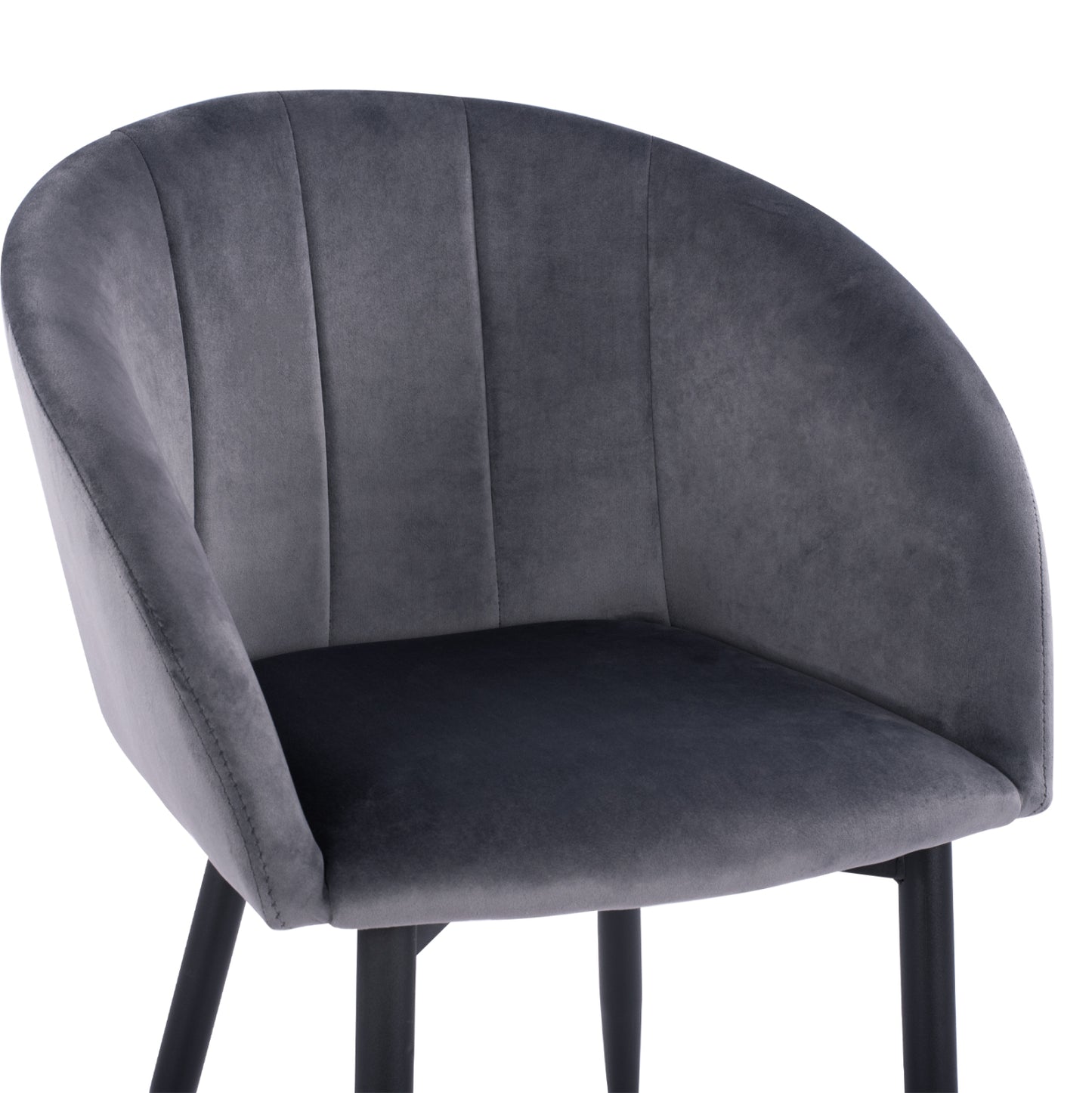 Armchair Bessie Hm8699.01 Velvet Grey With Metallic Frame 60x62x80 Cm.