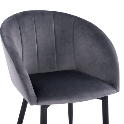 Armchair Bessie Hm8699.01 Velvet Grey With Metallic Frame 60x62x80 Cm.