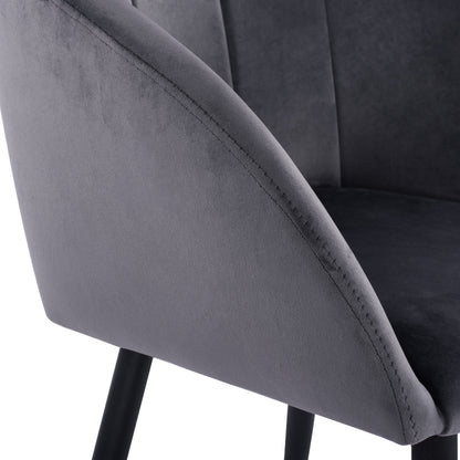 Armchair Bessie Hm8699.01 Velvet Grey With Metallic Frame 60x62x80 Cm.