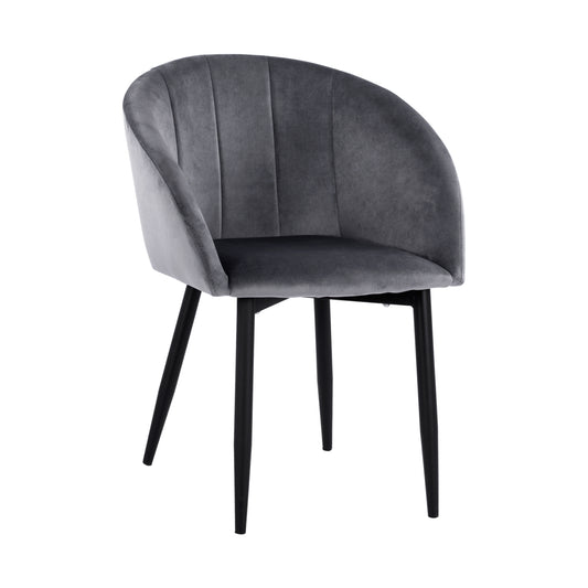 Armchair Bessie Hm8699.01 Velvet Grey With Metallic Frame 60x62x80 Cm.