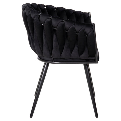 Chair Luanda Hm8741.04 Black Velvet-black Metallic Legs 62x54x79hcm.