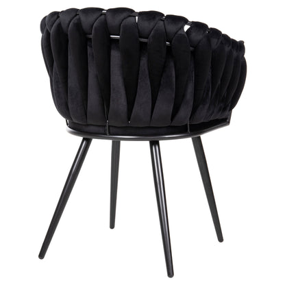 Chair Luanda Hm8741.04 Black Velvet-black Metallic Legs 62x54x79hcm.
