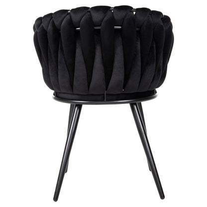 Chair Luanda Hm8741.04 Black Velvet-black Metallic Legs 62x54x79hcm.