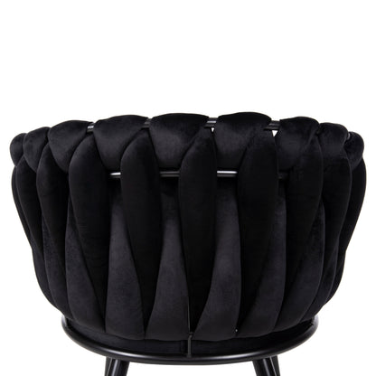 Chair Luanda Hm8741.04 Black Velvet-black Metallic Legs 62x54x79hcm.