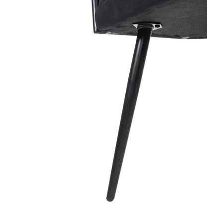 Chair Luanda Hm8741.04 Black Velvet-black Metallic Legs 62x54x79hcm.