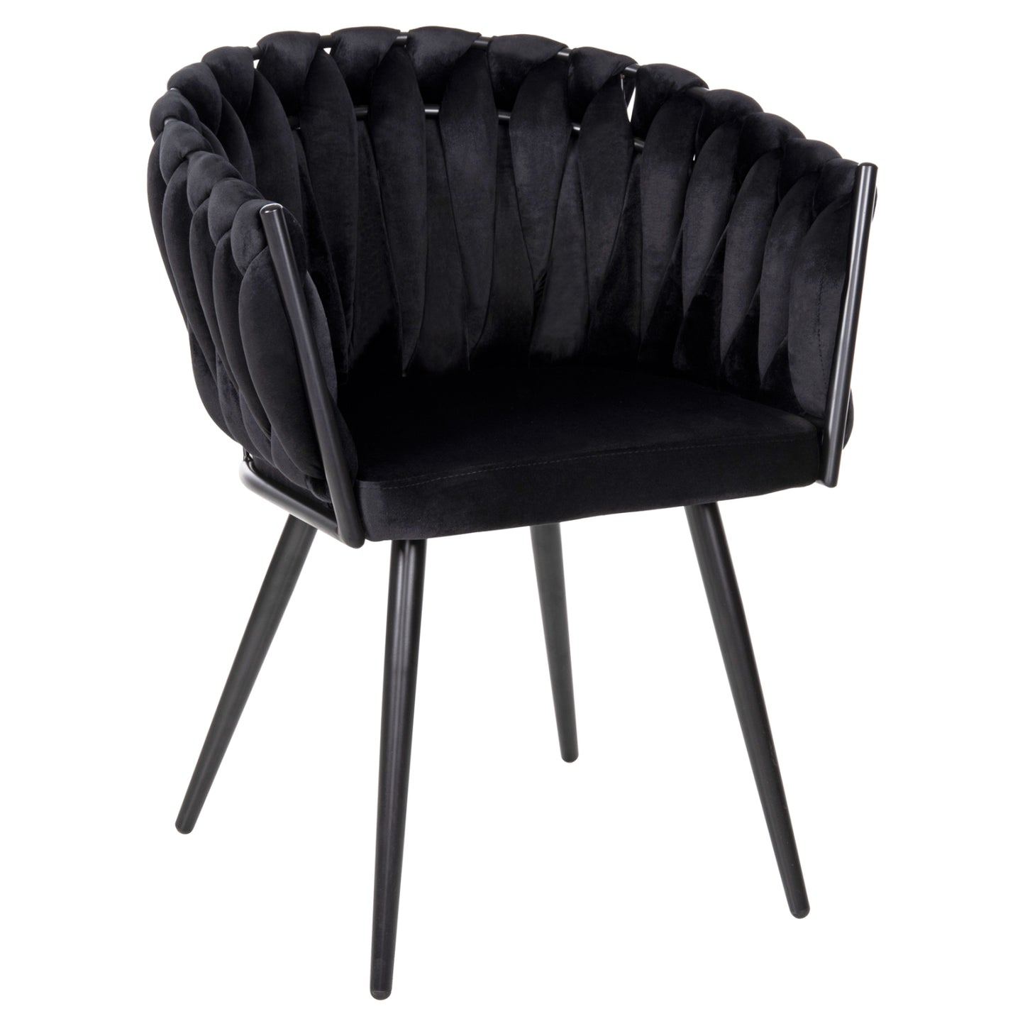 Chair Luanda Hm8741.04 Black Velvet-black Metallic Legs 62x54x79hcm.
