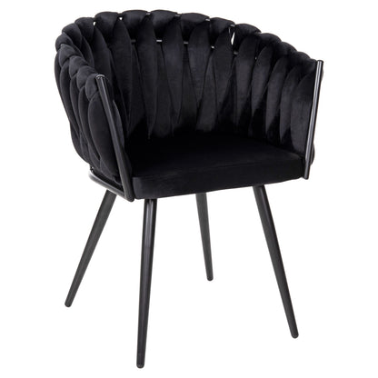 Chair Luanda Hm8741.04 Black Velvet-black Metallic Legs 62x54x79hcm.