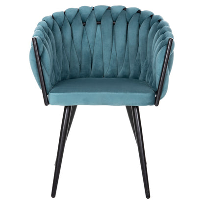 Chair Luanda Hm8741.05 Turquoise Velvet-black Metallic Legs 62x54x79hcm.