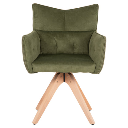 Dining Armchair Quill Hm9843.05 Green Fabric-beech Wood Legs 61x57,5x91hcm.