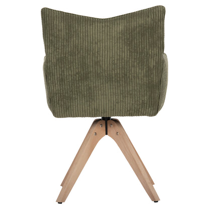 Dining Armchair Quill Hm9843.05 Green Fabric-beech Wood Legs 61x57,5x91hcm.