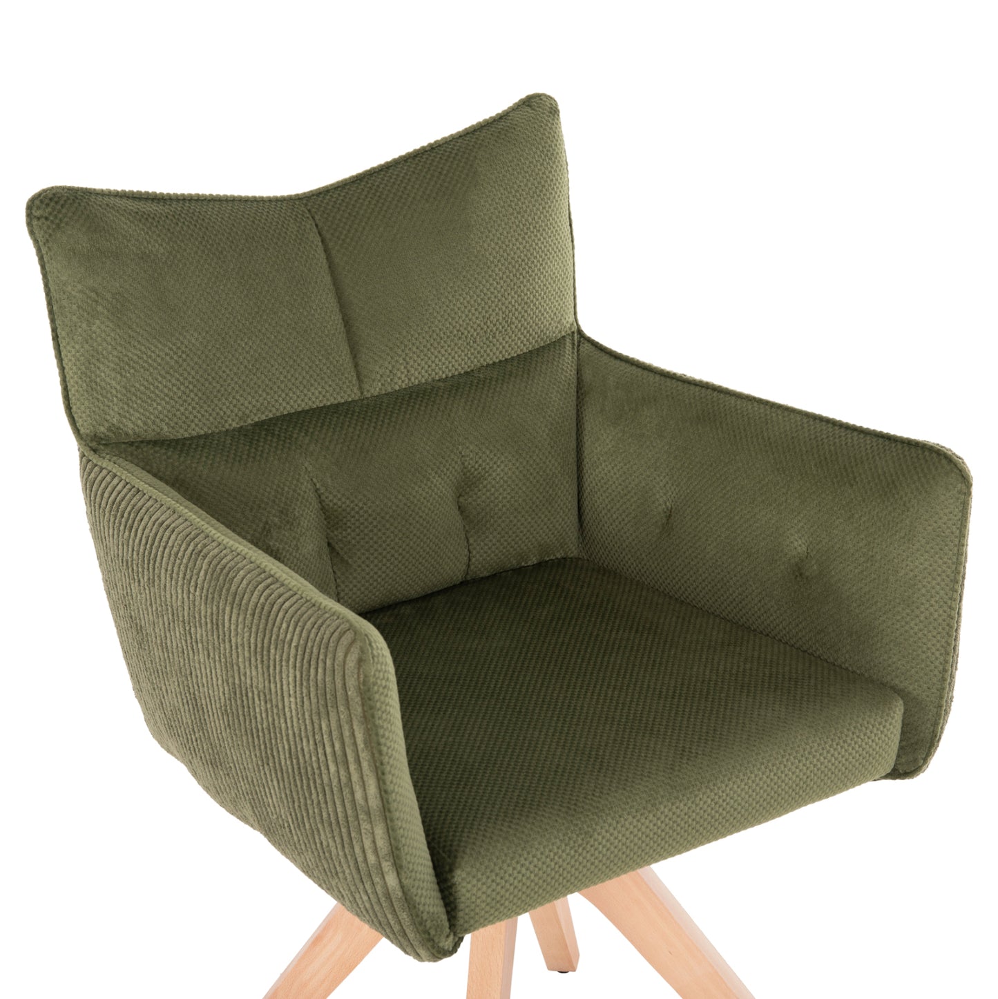 Dining Armchair Quill Hm9843.05 Green Fabric-beech Wood Legs 61x57,5x91hcm.