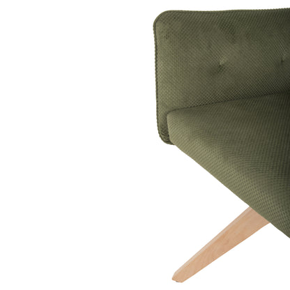 Dining Armchair Quill Hm9843.05 Green Fabric-beech Wood Legs 61x57,5x91hcm.