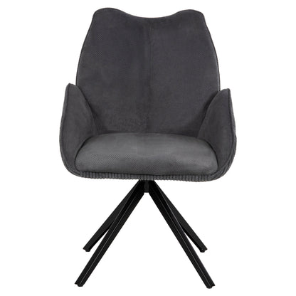 Dining Armchair Shai Hm9844.03 Grey Fabric-black Metal Base 61x63x93hcm.