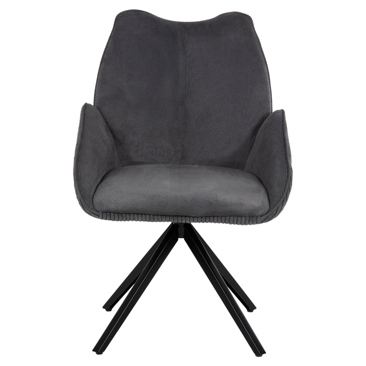 Dining Armchair Shai Hm9844.03 Grey Fabric-black Metal Base 61x63x93hcm.