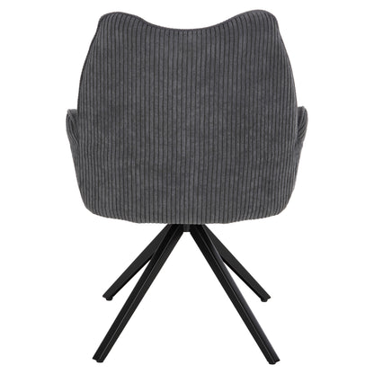 Dining Armchair Shai Hm9844.03 Grey Fabric-black Metal Base 61x63x93hcm.