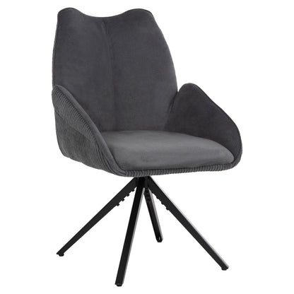 Dining Armchair Shai Hm9844.03 Grey Fabric-black Metal Base 61x63x93hcm.