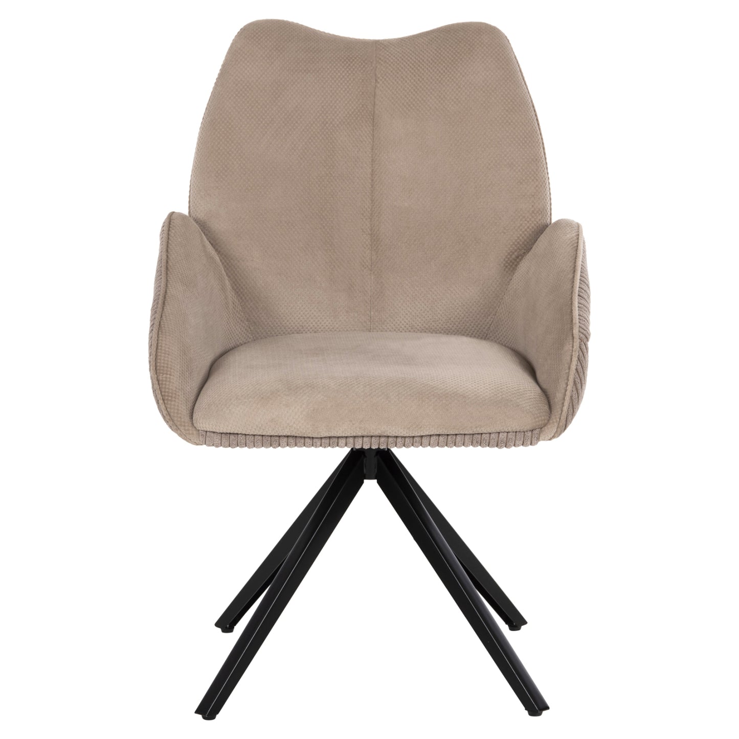 Dining Armchair Shai Hm9844.04 Beige Fabric-black Metal Base 61x63x93hcm.