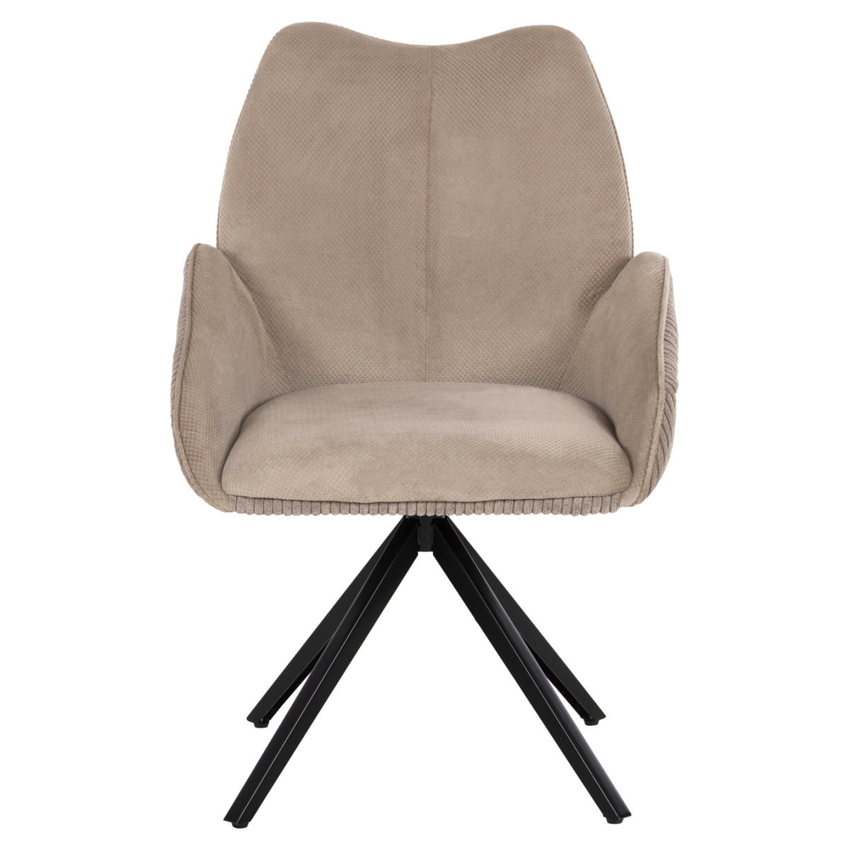 Dining Armchair Shai Hm9844.04 Beige Fabric-black Metal Base 61x63x93hcm.