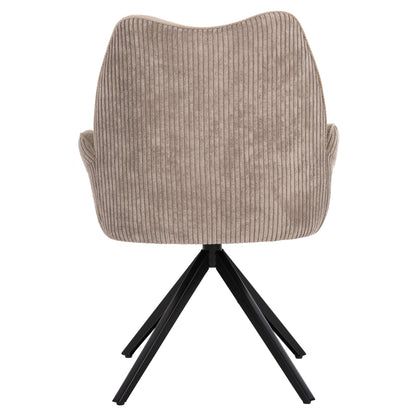 Dining Armchair Shai Hm9844.04 Beige Fabric-black Metal Base 61x63x93hcm.