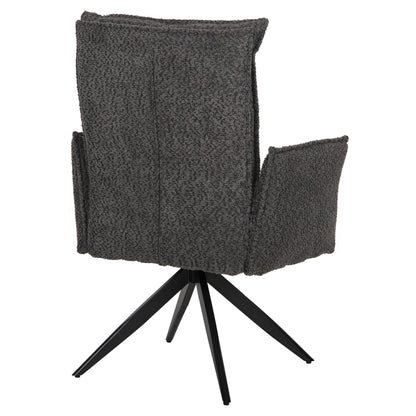 Dining Armchair Zorin Hm9846.03 Grey Fabric-black Metal Base 64x66x94,5hcm.