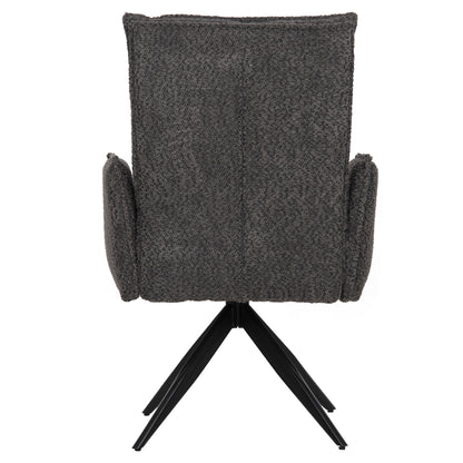 Dining Armchair Zorin Hm9846.03 Grey Fabric-black Metal Base 64x66x94,5hcm.